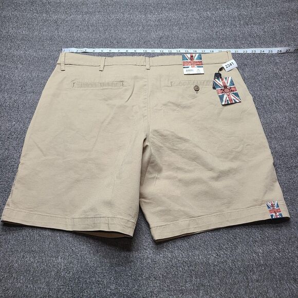 English Laundry Shorts Mens 40 Khaki Tan Flat Front 9 Inch Inseam Stretch Casual - Picture 7 of 9